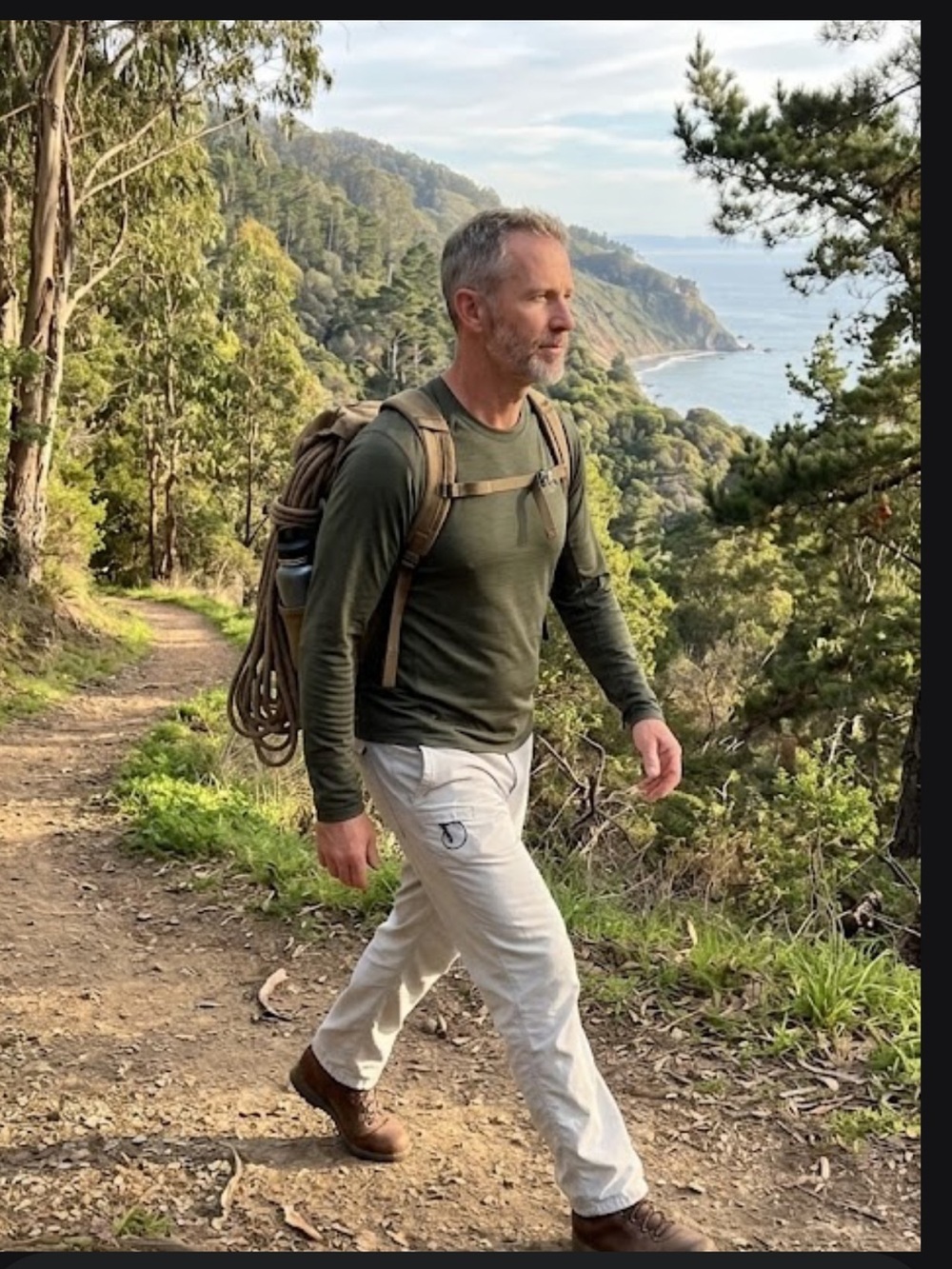 Patagonia Light Gray Pants with Black Loop Accent